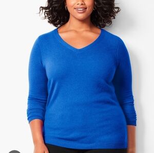 Talbots Cashmere Blue V-Neck Sweater